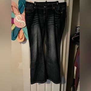 Plus size flare legged jeans